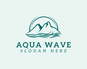 Mountain Ocean Wave logo design