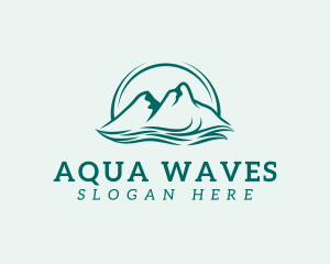 Mountain Ocean Wave logo design