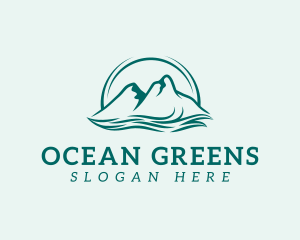 Mountain Ocean Wave logo design