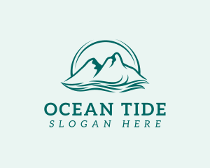 Mountain Ocean Wave logo design