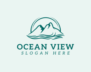 Mountain Ocean Wave logo design