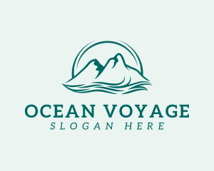 Mountain Ocean Wave logo design