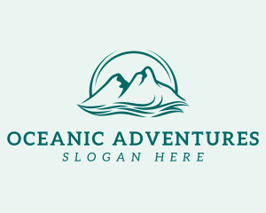 Mountain Ocean Wave logo design