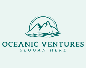 Mountain Ocean Wave logo design