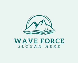 Mountain Ocean Wave logo design