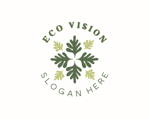 Eco Leaf Flower logo design