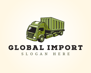 Import - Cargo Delivery Truck logo design