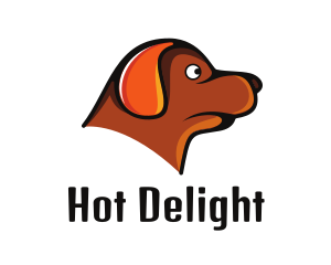 Brown Dachshund Dog logo design