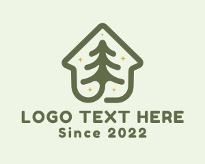 Pine Tree - Christmas Tree House logo design