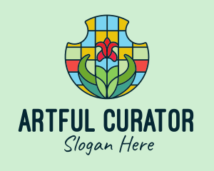 Stained Glass Flower logo design