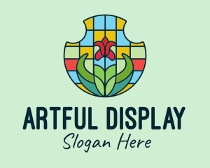 Stained Glass Flower logo design