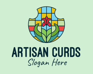 Stained Glass Flower logo design