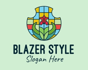 Stained Glass Flower logo design