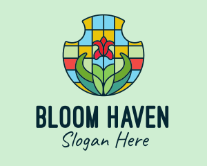 Stained Glass Flower logo design