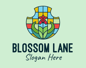 Stained Glass Flower logo design