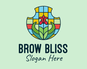 Stained Glass Flower logo design