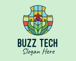 Stained Glass Flower logo design