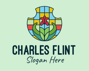 Stained Glass Flower logo design