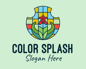 Stained Glass Flower logo design