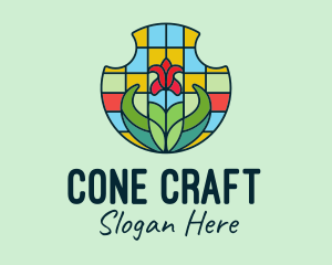 Stained Glass Flower logo design