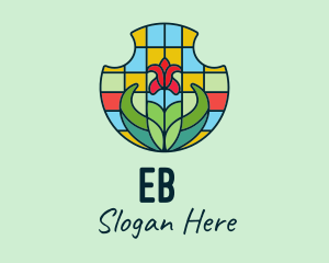 Flowering - Stained Glass Flower logo design