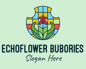 Stained Glass Flower logo design