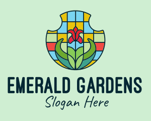 Stained Glass Flower logo design