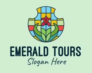 Stained Glass Flower logo design