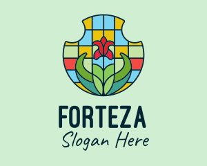 Stained Glass Flower logo design