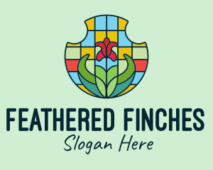 Stained Glass Flower logo design