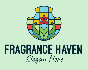 Stained Glass Flower logo design