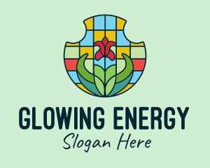 Stained Glass Flower logo design