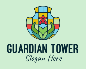 Stained Glass Flower logo design