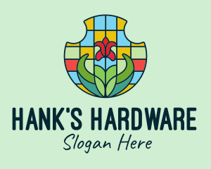 Stained Glass Flower logo design