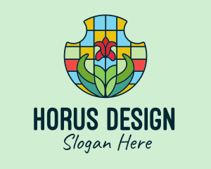 Stained Glass Flower logo design