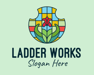 Stained Glass Flower logo design