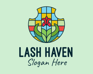 Stained Glass Flower logo design