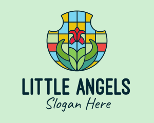 Stained Glass Flower logo design