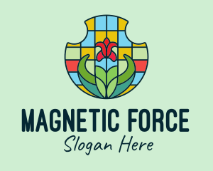 Stained Glass Flower logo design