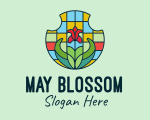 Stained Glass Flower logo design