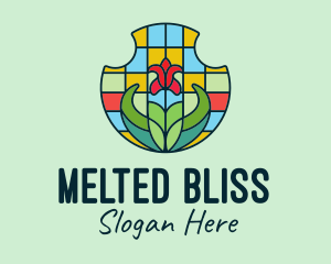 Stained Glass Flower logo design