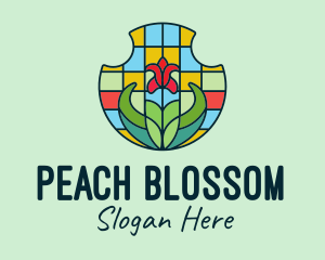 Stained Glass Flower logo design
