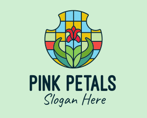 Stained Glass Flower logo design