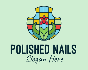 Stained Glass Flower logo design