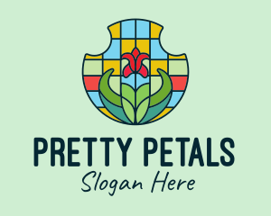 Stained Glass Flower logo design