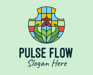 Stained Glass Flower logo design