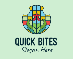 Stained Glass Flower logo design