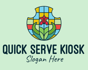 Stained Glass Flower logo design