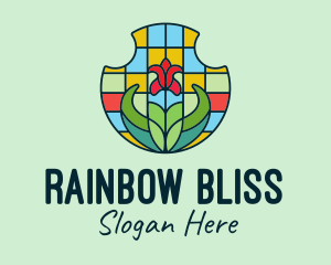 Stained Glass Flower logo design