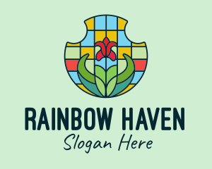 Stained Glass Flower logo design